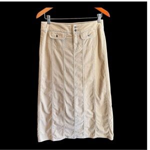 Beige Corduroy Women's Maxi Skirt by QS